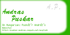 andras puskar business card